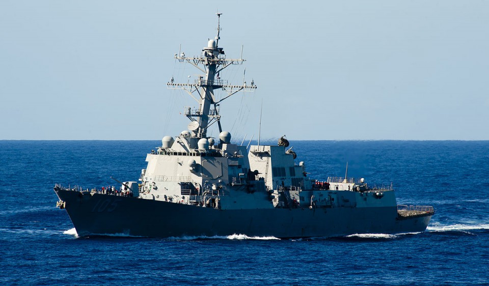 1200px US Navy 120212 N OY799 579 The Arleigh Burke class guided missile destroyer USS Dewey DDG 105 transits the Pacific Ocean