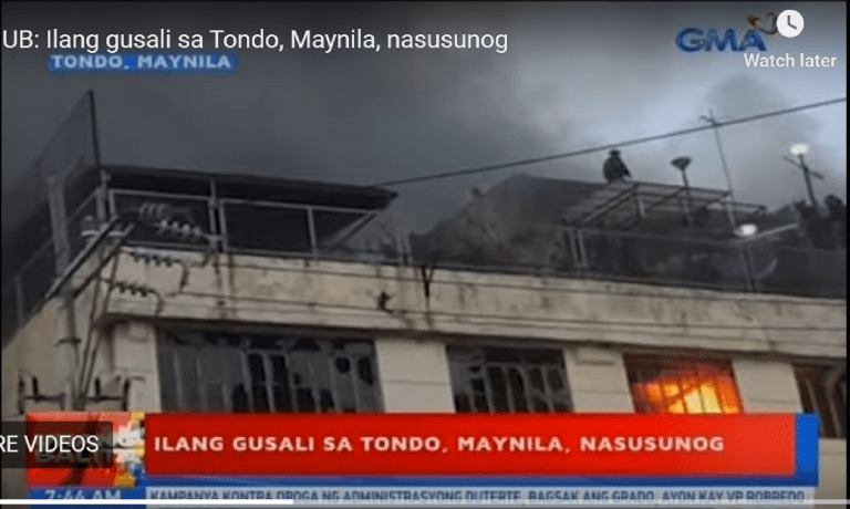 16 injured, mostly firefighters in Tondo fire
