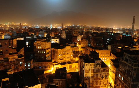 Sana'a, Yemen at night