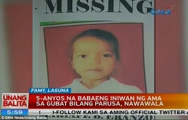 47557D7200000578 0 A five year old girl pictured is missing in the jungle in the Ph m 128 1513265548326