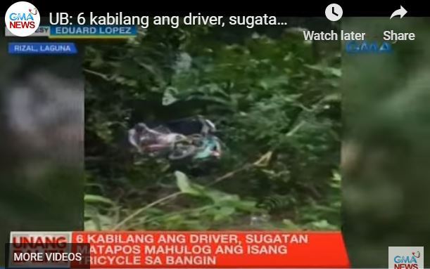6 injured after tricycle fell in ravine