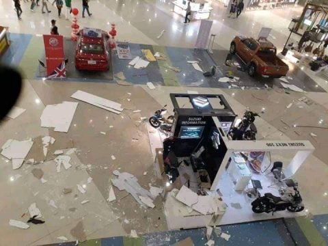 Parts of a mall was also damaged by the magnitude 6.4 earthquake