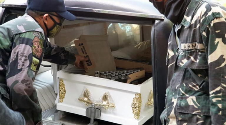 Funeral car driver hides 3 boxes of local gin inside coffin