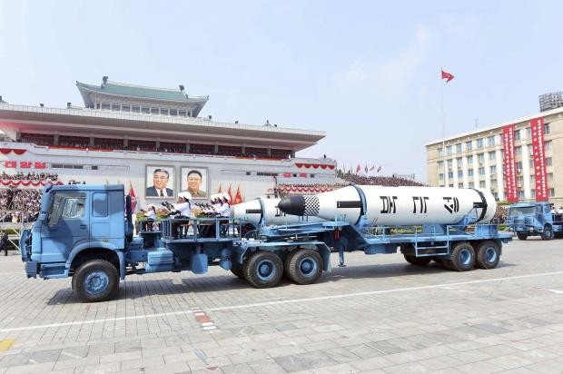 Chinese truck carrying North Korean missile 15 April 2017