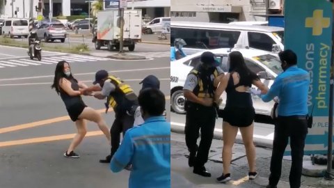 Chinese woman went violent, spat at security guard in Makati