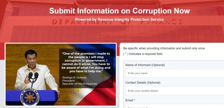 DOF launches anti-corruption page