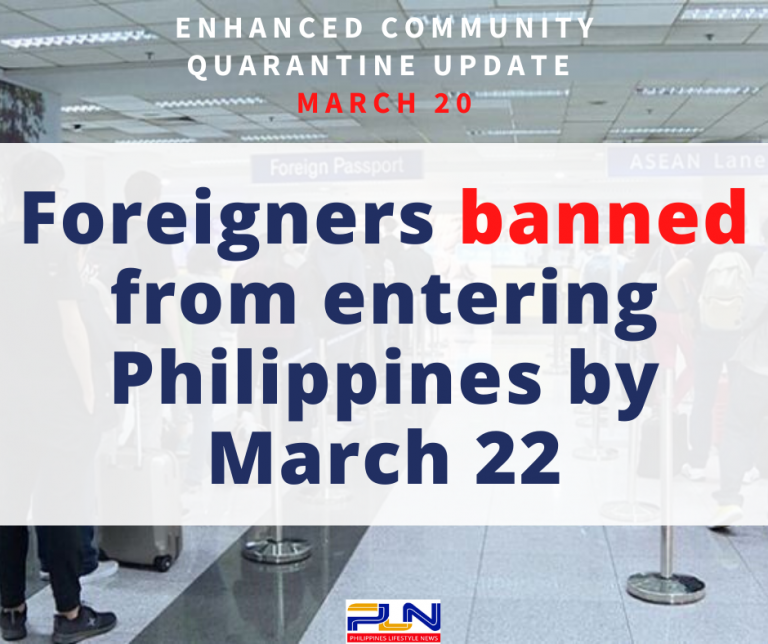 Foreigners banned from entering Philippines by March 22