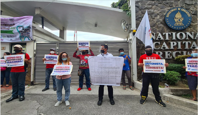 Group of teachers protests against alleged red-tagging on their sector