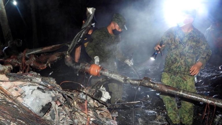 Identifying corpses in C-130 crash difficult but ongoing