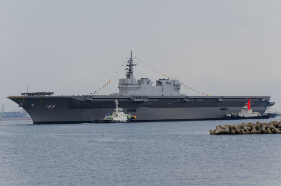 JS Izumo DDH 183 just after her launch