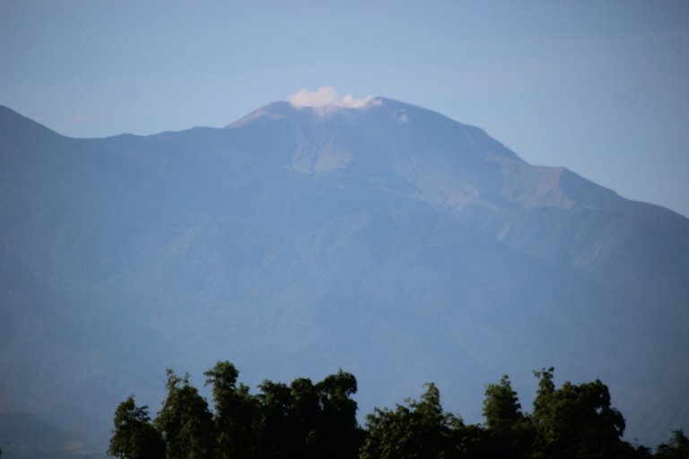 Kanlaon Volcano emits white steam-laden plumes