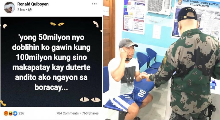 Man arrested in Aklan for offering P100-M reward to kill Duterte