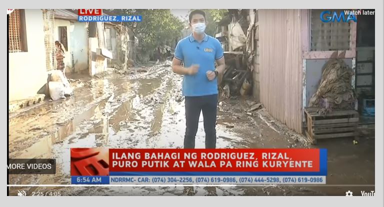 Mud covers some areas in Rodriguez, Rizal