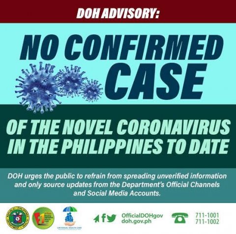 no confirmed case coronavirus philippines