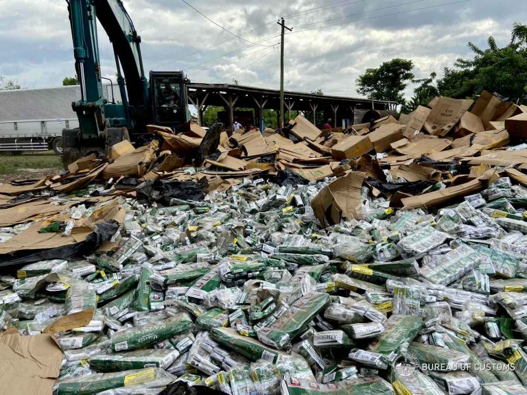 P50-M worth of 'misdeclared' cigarettes from China destroyed in Bukidnon