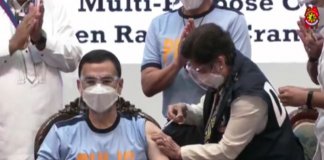 PNP chief Eleazar receives first dose of COVID-19 vaccine