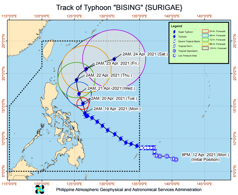 Pagasa update Typhoon Bising maintains strength