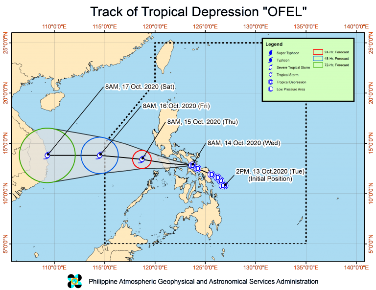 Pagasa update on tropical depression Ofel