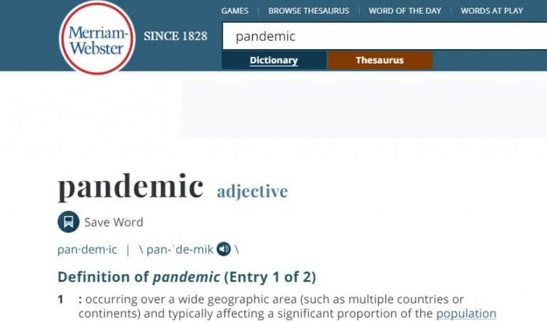 Pandemic wins Merriam-Webster’s Word of the Year