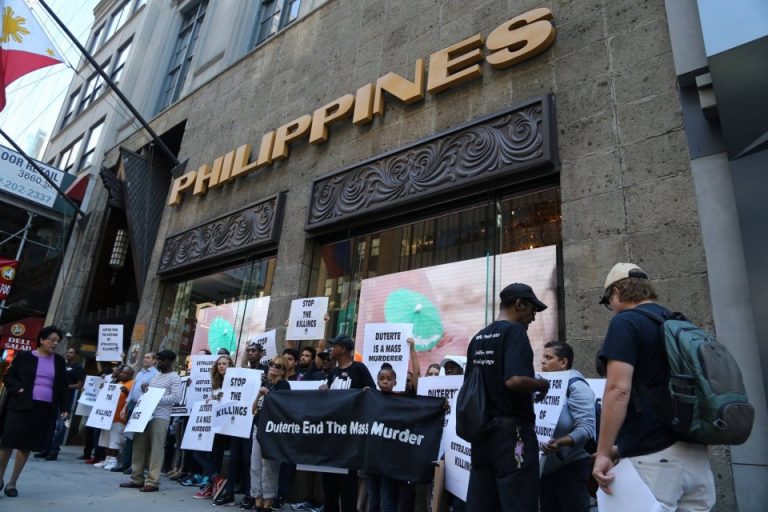 Philippines Couselate Embassy Protest in New York City