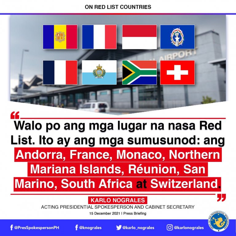 Philippines adds 8 countries to Red List