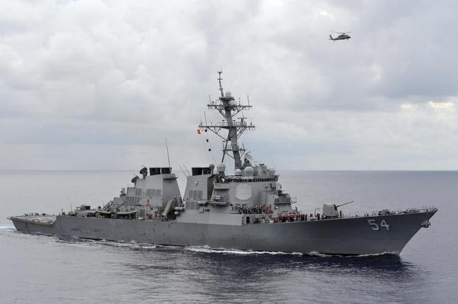 The U.S. Navy guided-missile destroyer USS Curtis Wilbur patrols in the Philippine Sea in this August 15, 2013 file photo. REUTERS/U.S. Navy/Mass Communication Specialist 3rd Class Declan Barnes/Handout via Reuters/Files