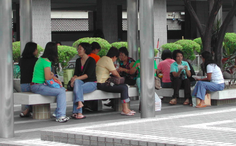 maids on Sunday afternoon in Hong Kong