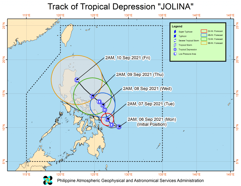 Signal No. 1 raised due to TD Jolina