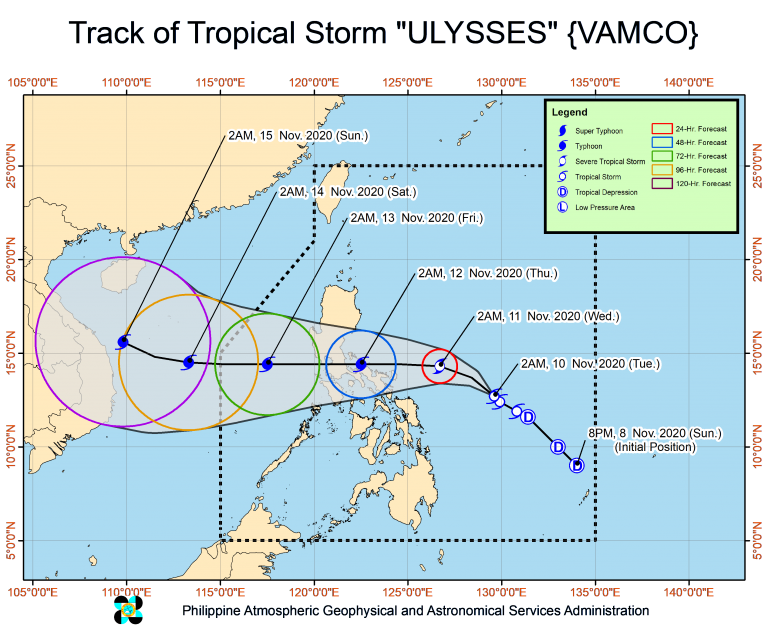 Signal no.2 may be raised over Bicol region due to Ulysses