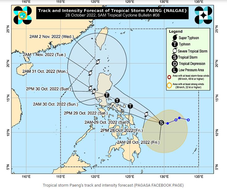 Signal no.2 raised over 4 provinces due to Tropical Storm Paeng
