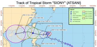 Siony to bring rains over Extremer Northern Luzon
