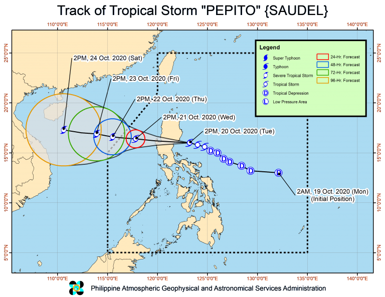 TS Pepito increases threat over Aurora province