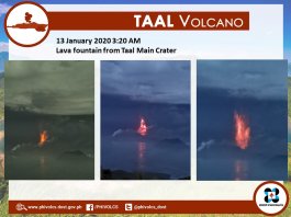Taal Volcano ash lava