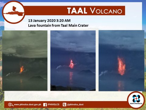 Taal Volcano ash lava