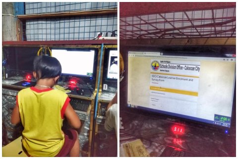 Boy enrolls self online at Pisonet shop