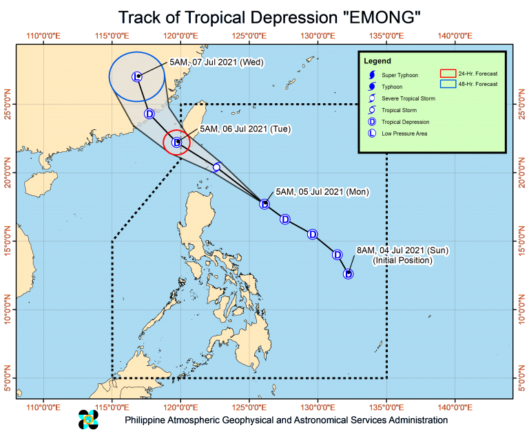 Tropical Depression Emong maintains strength