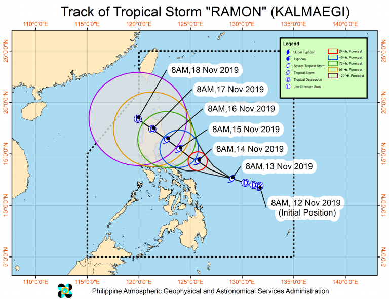 Tropical Storm Ramon intensifies, 7 areas under signal no.1