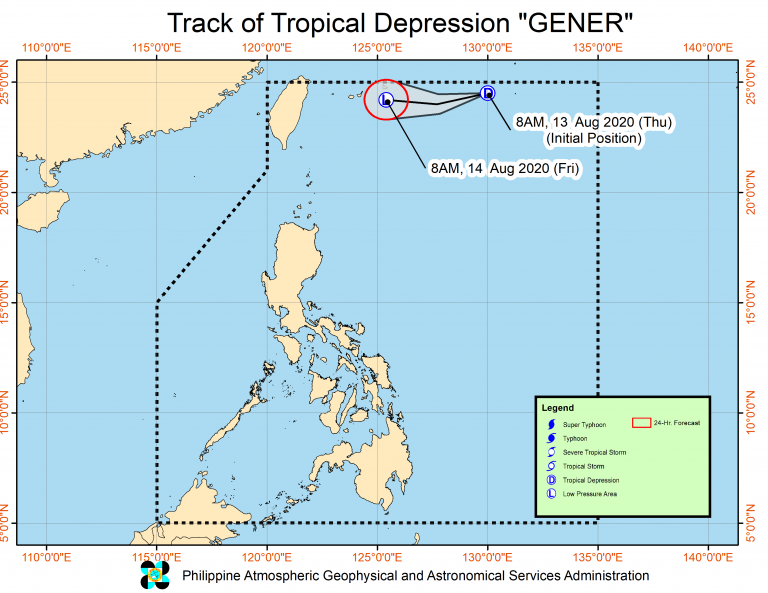 Tropical depression Gener enters PAR