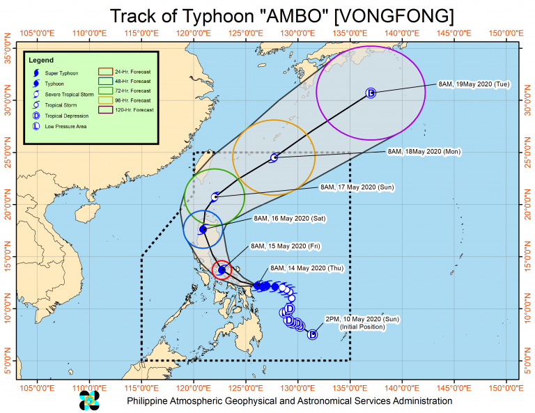 Typhoon Ambo makes a land fall in Easter Samar