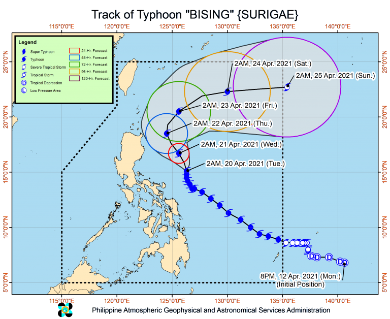 Typhoon Bising further weakens Pagasa