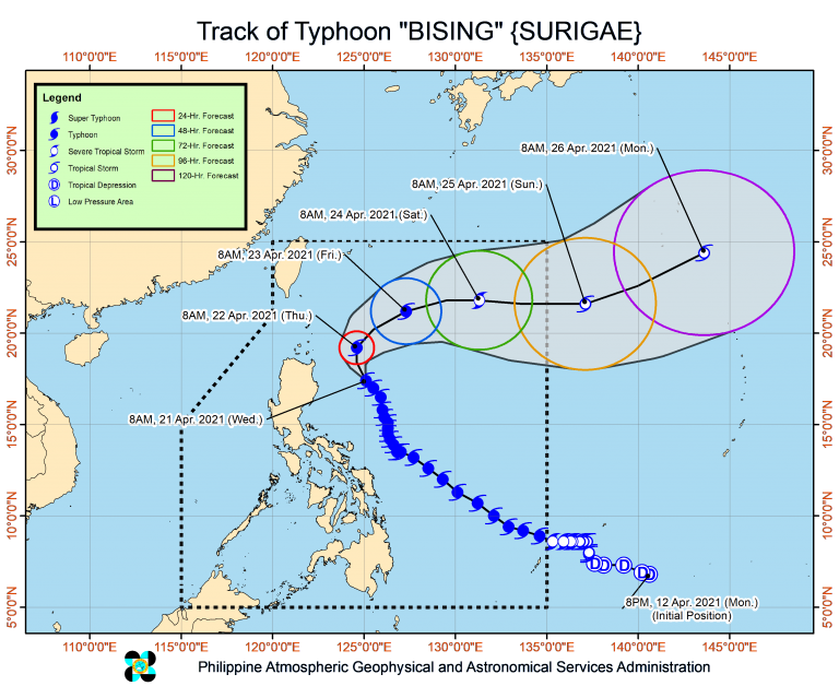Typhoon Bising slows down while maintaining strength