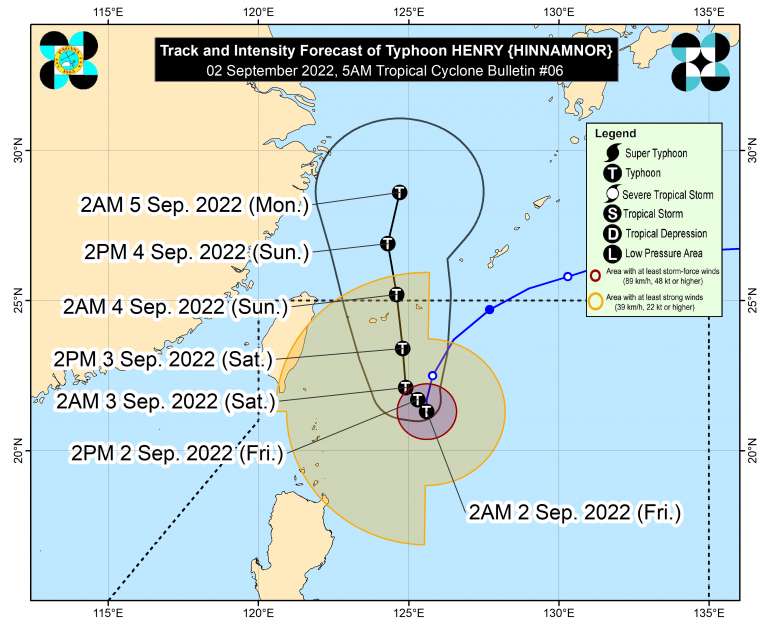 Typhoon Henry continues to slow down the Philippine Sea