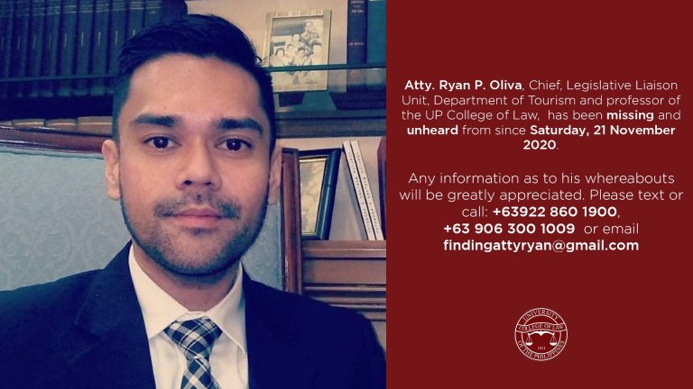UP law prof ryan oliva missing