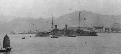 USS Olympia at Hong Kong ca April 1898 - prior to the conflict at Manila bay
