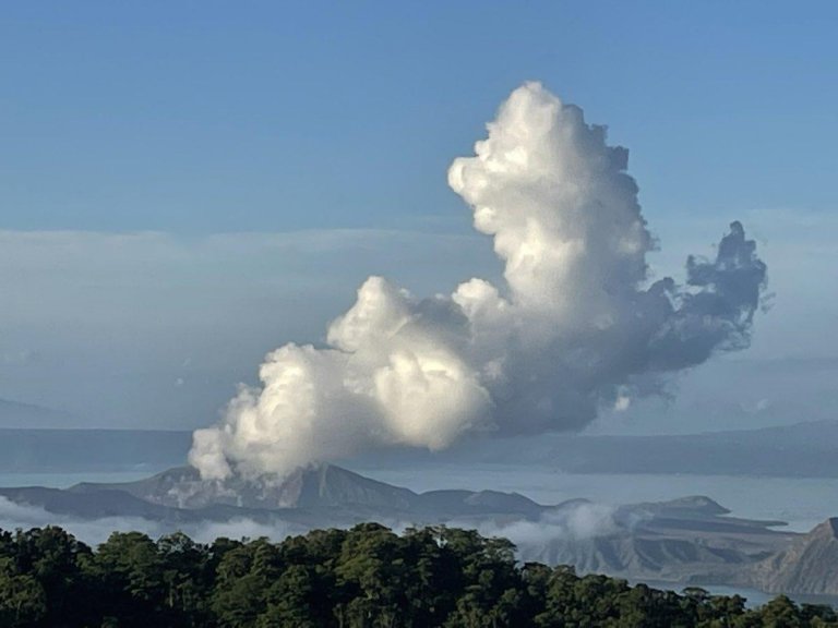 Volcanic smog over Taal Volcano caldera