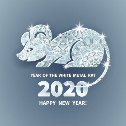 Year of white metal rat 2020 new year