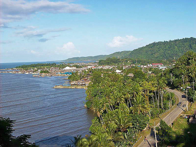 Overlooking the region of Mangagoy City on the island of Mindanao