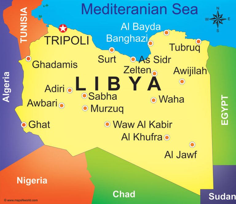 cargo to libya map
